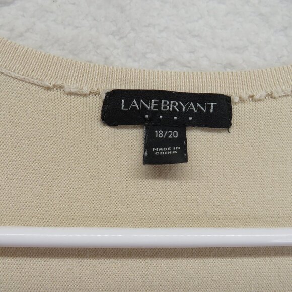 Lane Bryant Sweater Womens 18 20 Beige Short Sleeve Open Front Cardigan Layering - Picture 4 of 9
